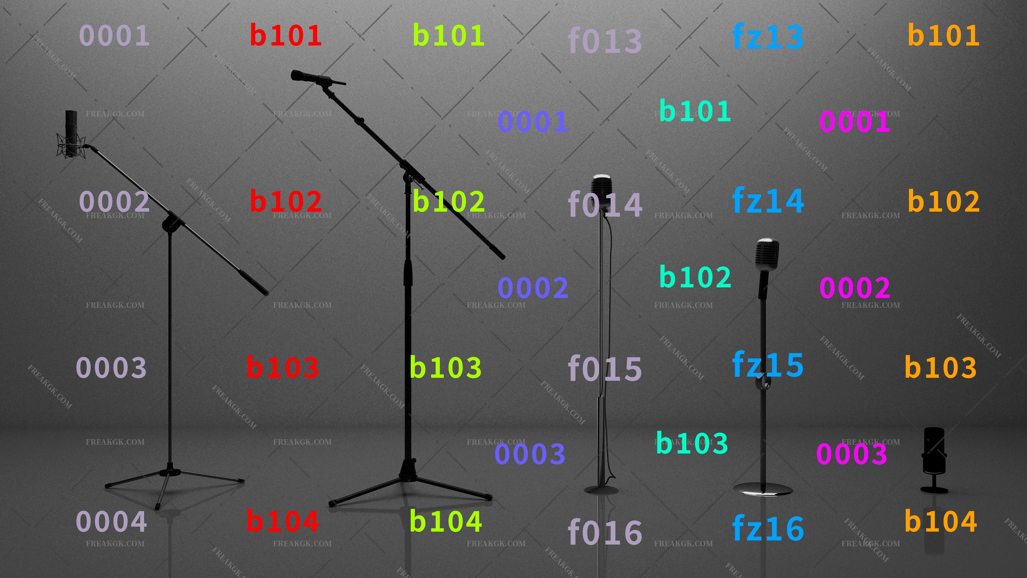 麦克风 麦架 舞台设备3D模型